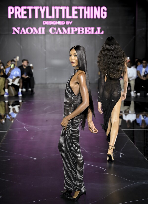 FASHION PHOTOS: Naomi Campbell struts the runway in shimmery silver in new  fast fashion collab