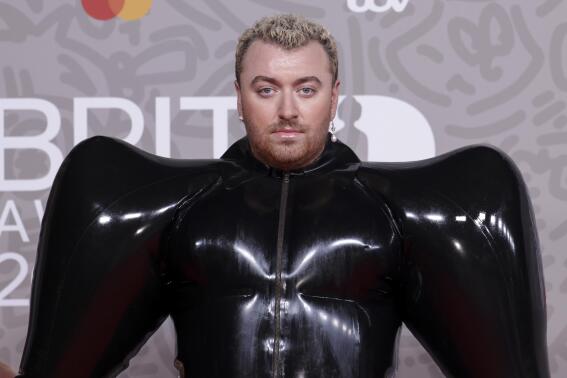 Sam Smith poses for photographers upon arrival at the Brit Awards 2023 in London, Saturday, Feb. 11, 2023. (Photo by Vianney Le Caer/Invision/AP)