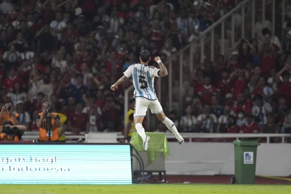 Without Messi, Argentina labors to 2-0 win over Indonesia in friendly