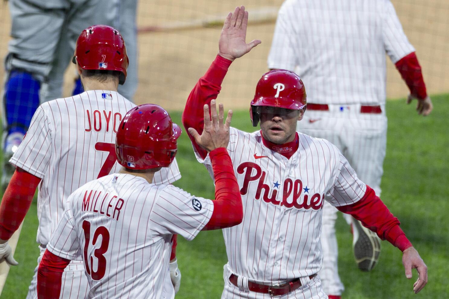 Philadelphia Phillies shortstop Didi Gregorious hit a homer with a backup  helmet and bat