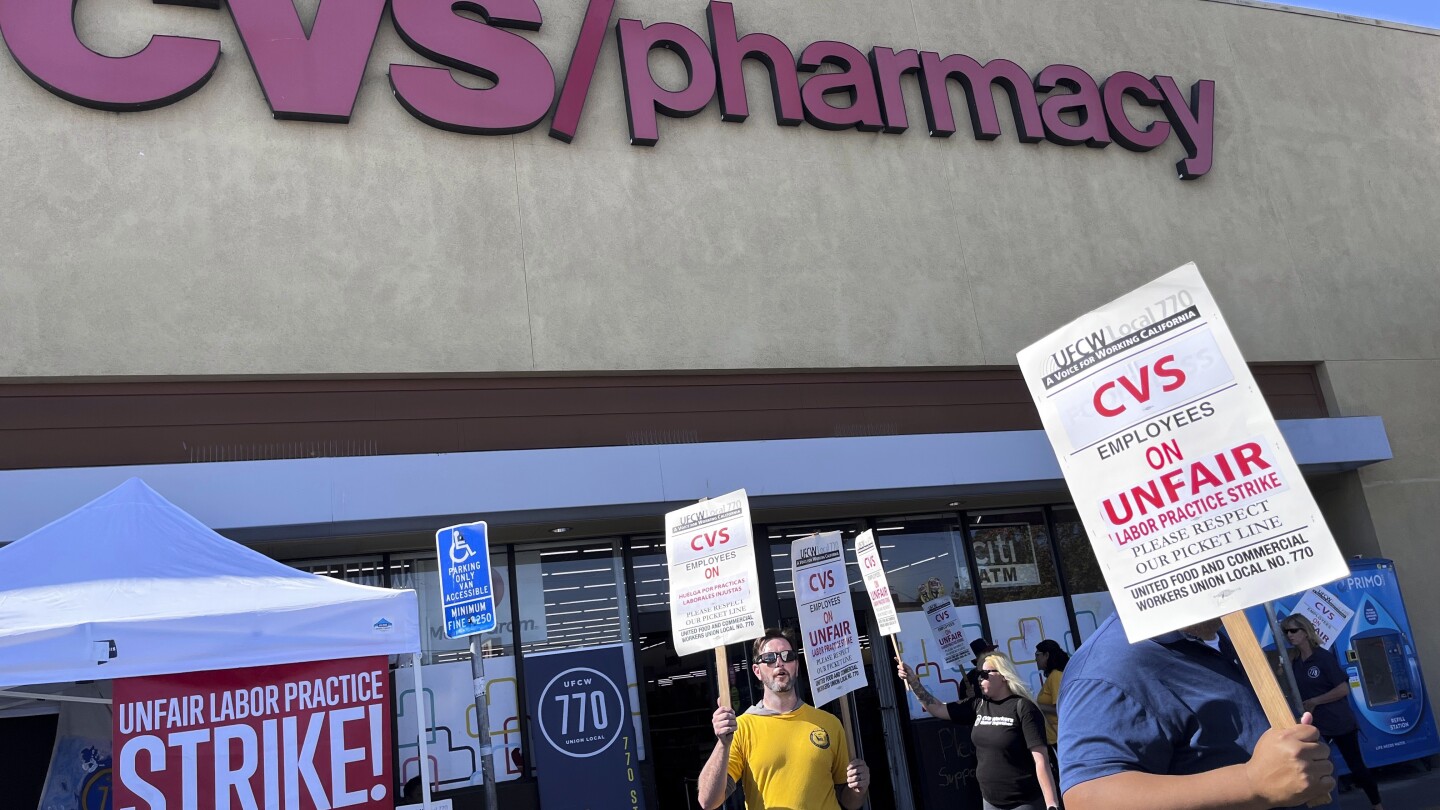 CVS staff strike at 7 Southern California retail outlets for higher pay and well being care