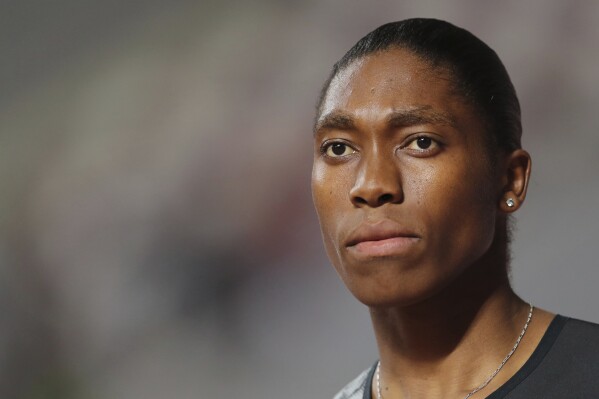 FILE - South Africa's Caster Semenya is shown at the Diamond League athletics event in Doha, Qatar, May 3, 2019. The European Court of Human Rights is expected to deliver what could be the final word Tuesday in Olympic champion runner Caster Semenya's yearslong legal challenge against rules that force her and other female athletes to lower their natural hormone levels through medical intervention to be allowed to compete in women's track and field races. (AP Photo/Kamran Jebreili, File)