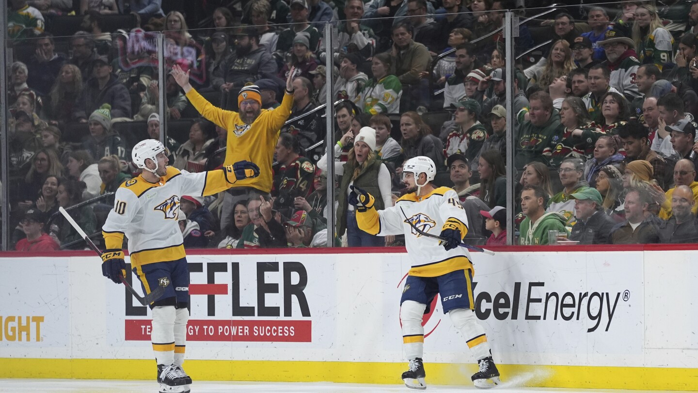 Predators use 3-goal third period to edge Wild 3-2 | AP News