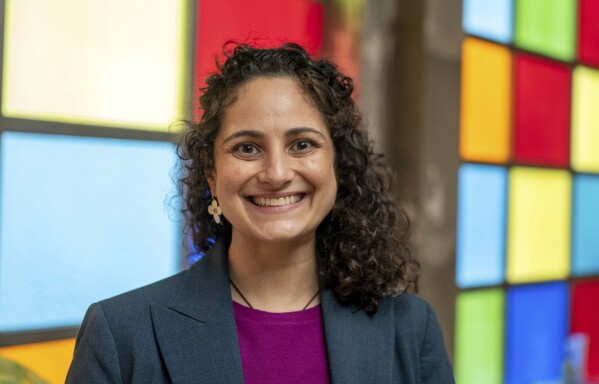 FILE - Samantha Woll, president of the board at the Isaac Agree Downtown Synagogue poses for a photo in Detroit, Oct. 13, 2022. Michael Jackson-Bolanos, charged with killing Woll during a violent overnight encounter denied any role Wednesday, July , 2024, telling jurors that he never entered her home but had discovered and touched her bloody body outdoors. (David Guralnick/Detroit News via AP)