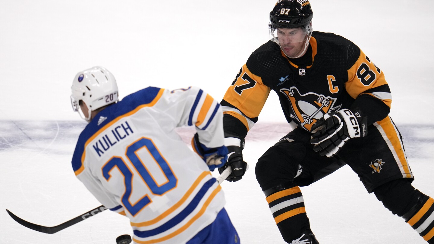 Pittsburgh Penguins Sidney Crosby skates against the Buffalo