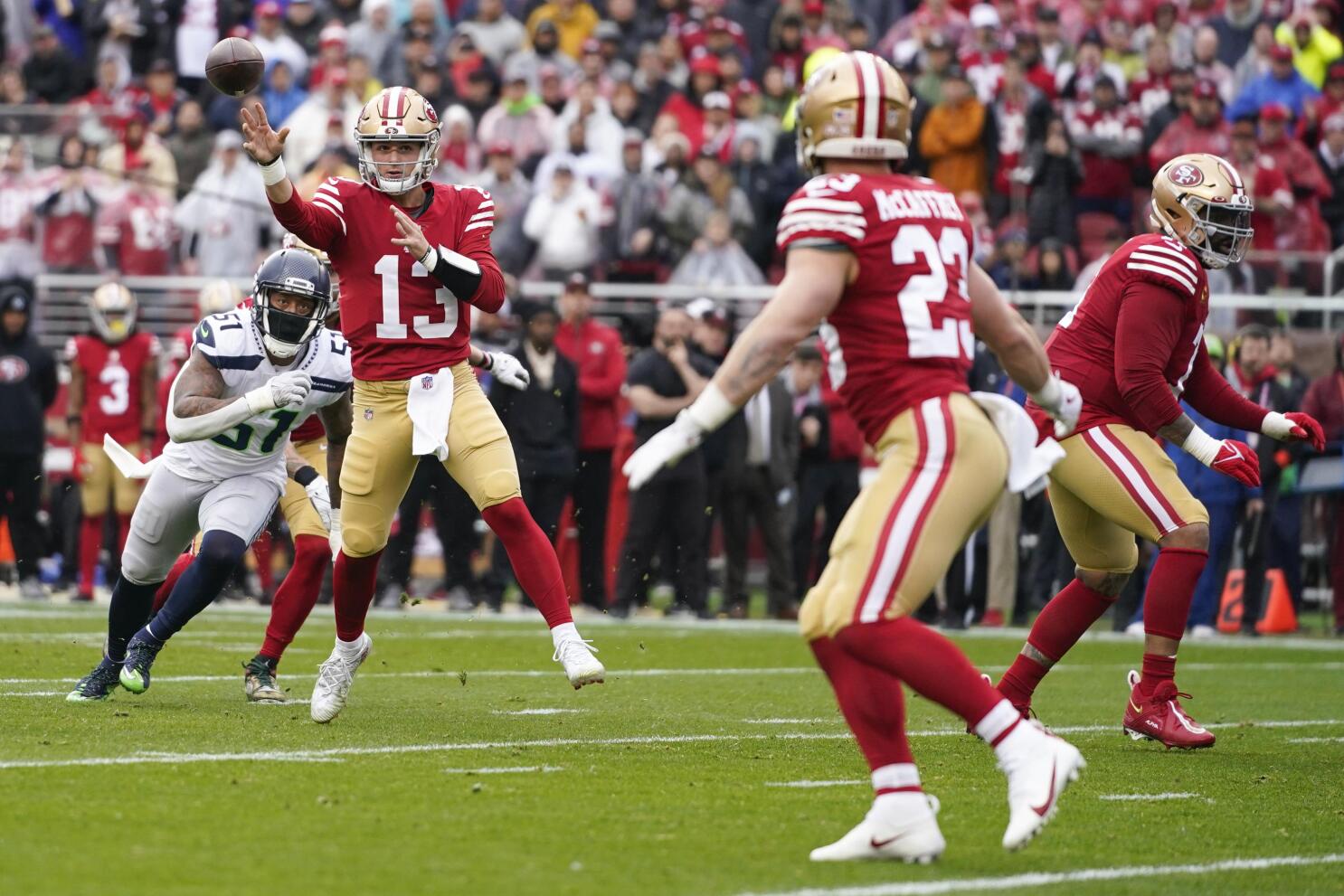 Purdy's 4 TDs lead 49ers past Seahawks 41-23 in playoffs