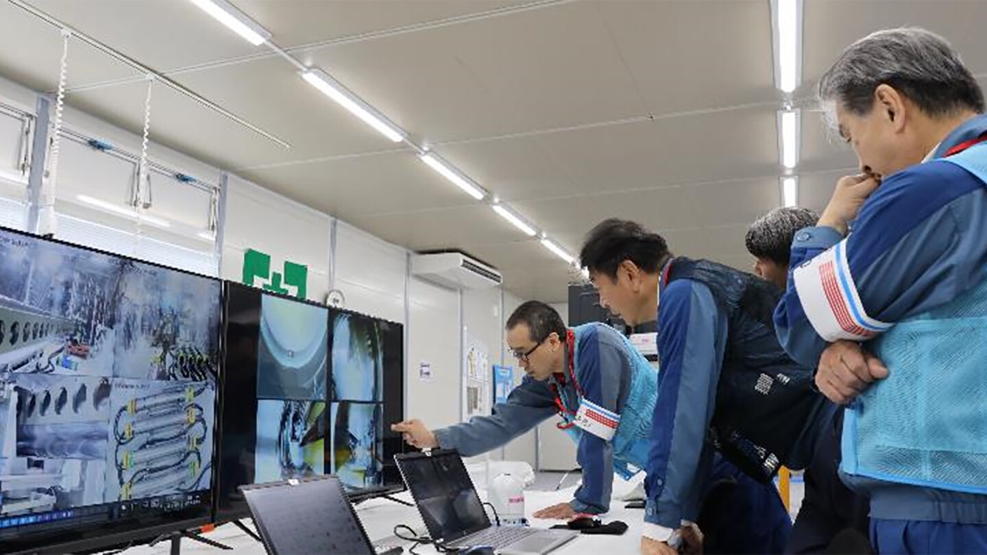 A robotic resumes challenge to retrieve a work of melted gas from inside of a broken Fukushima reactor