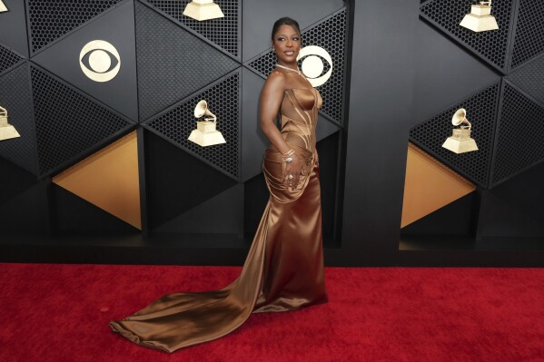 Victoria Monet arrives at the 66th annual Grammy Awards on Sunday, Feb. 4, 2024, in Los Angeles. (Photo by Jordan Strauss/Invision/AP)
