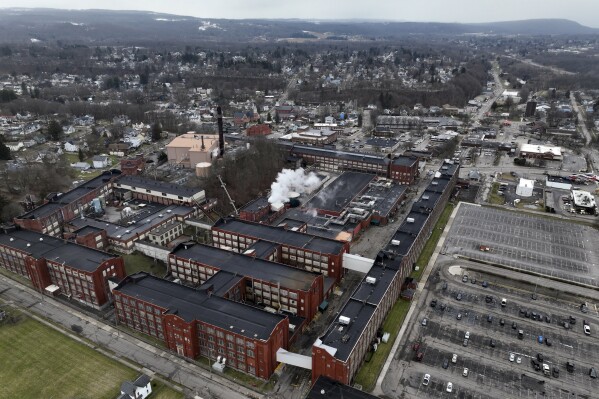 A view of the Remington Arms Co., Inc. compound in the middle of Ilion, N.Y., is seen, Thursday, Feb. 1, 2024. The nation鈥檚 oldest gun-maker is consolidating operations in Georgia and recently announced plans to shutter the Ilion factory in early March. (AP Photo/Seth Wenig)