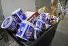 FILE - In this Sunday Oct. 24, 2010, file photo, a garbage bin sits full of bubble gum, at Yankee Stadium, in New York. U.S. gum sales tumbled 11 percent over the past four years. (AP Photo/Kathy Kmonicek, File)