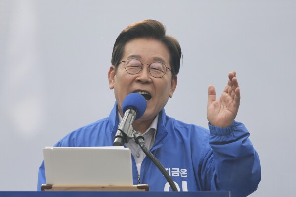South Korea's Democratic Party's presidential election candidate Lee Jae-myung, speaks during a presidential election campaign in Seoul, South Korea, Wednesday, May 28, 2025. (AP Photo/Lee Jin-man, File)
